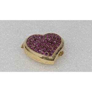 Victorias Secret 1998 Encounter Heart Compact With Mirror & Purple Rhinestones